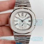 Replica Patek Philippe Nautilus Stainless Steel White Dial Watch- Swiss Grade